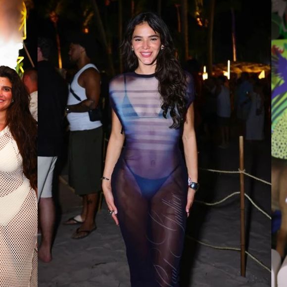 Moda das famosas no pré-Réveillon tem crochê, transparência e muitas tendências extravagantes e ousadas. Fotos