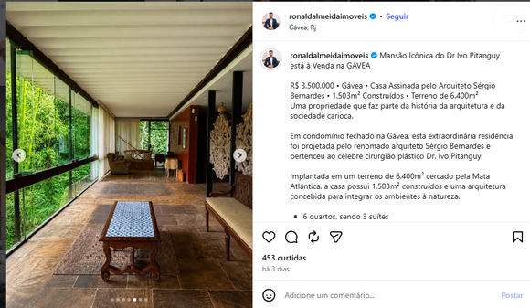 Mansão Icônica do Dr Ivo Pitanguy está à Venda