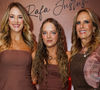 Rafa Justus de vestido drapeado, Ticiane de tomara que caia e Helô Pinheiro de jardineira: os looks marrons das 3 gerações em evento de moda