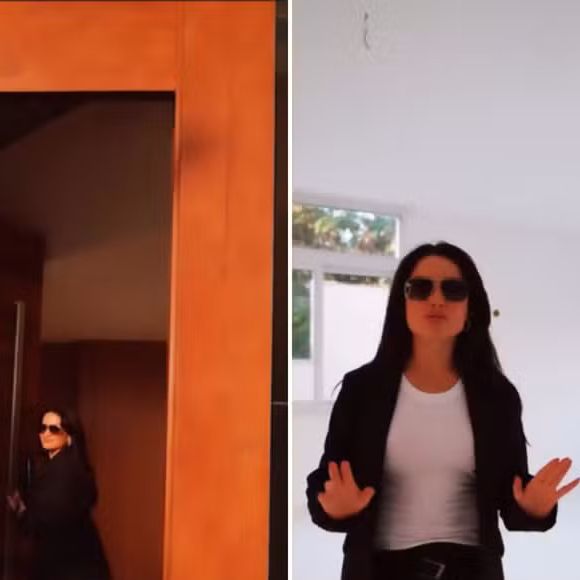 Logo na entrada, mansão de Juliette conta com uma porta gigantesca