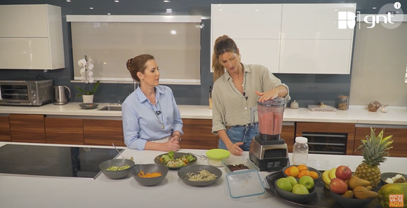 Ingredientes da vitamina de Gisele Bündchen são banana, melancia, pasta de amêndoas e tâmaras