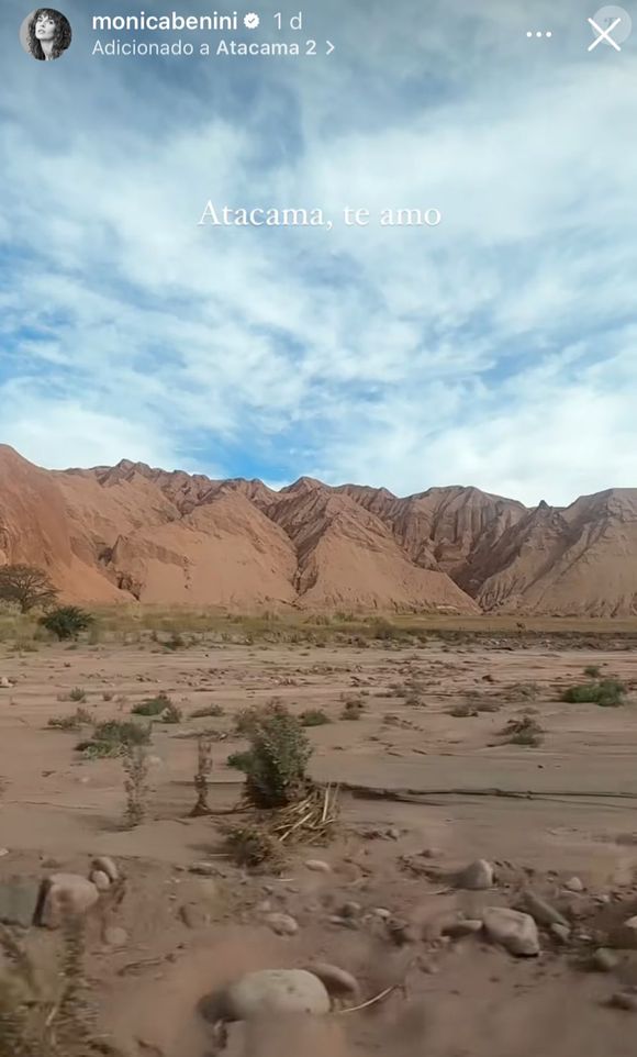 Monica Benini viajou com Junior Lima para o Deserto do Atacama.