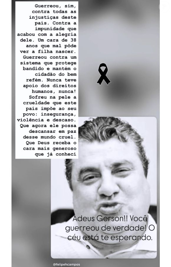 Morte de Gerson Brenner foi lamentada pela ex-mulher, Denize Taccto