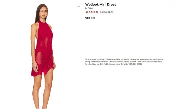 Virgínia Fonseca usou vestido míni de grife grega avaliado em R$ 5.500 para visita ao barracão da Grande Rio