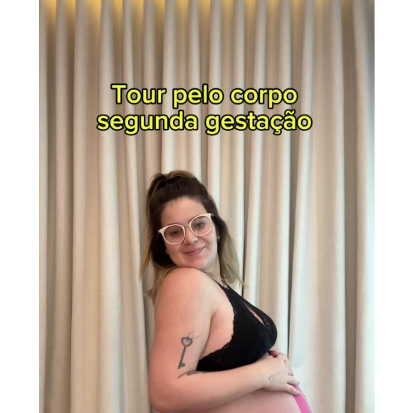 Assim como na primeira gravidez, Viih Tube mostrou as mudanças do seu corpo para os fãs
