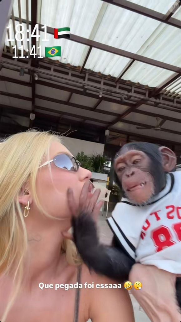 Virgínia Fonseca causou polêmica na web ao publicar um vídeo beijando um macaco durante uma viagem a Dubai