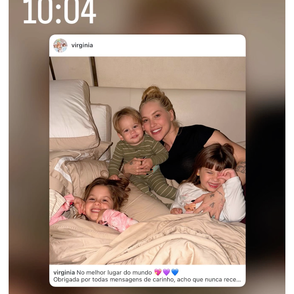 "Ontem tirei o dia todo pra ficar com minha família e amigos! Acho que nunca tinha feito isso desde que comecei na internet e foi importante", escreveu Virgínia