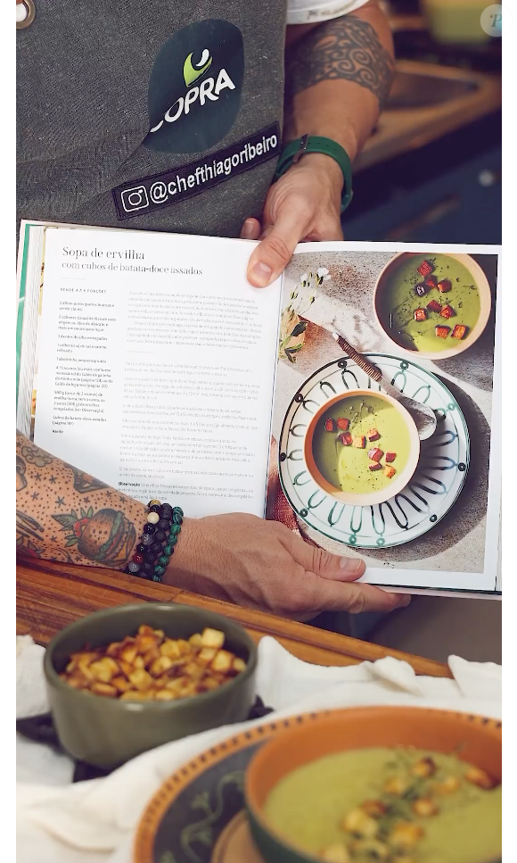 Sopa de Gisele Bündchen foi retirada do seu livro 'Nutrir: Receitas Simples para o Corpo e Alma', lançado no ano passado