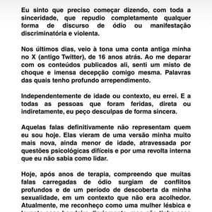 Giovanna Reis, ex-namorada de Alanis Guillen, faz desabafo após 'exposed' de racismo e transfobia