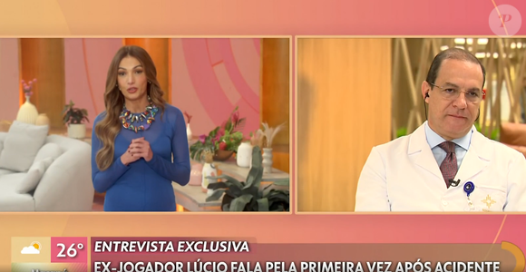 A apresentadora Patrícia Poeta conversou com um médico a respeito do ocorrido com o jogador Lúcio.