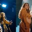 'Conseguiram me fazer chorar': grávida de 7 meses, Lauana Prado ganha flores da noiva, Tati Dias, e tem nome real revelado em surpresa romântica durante show