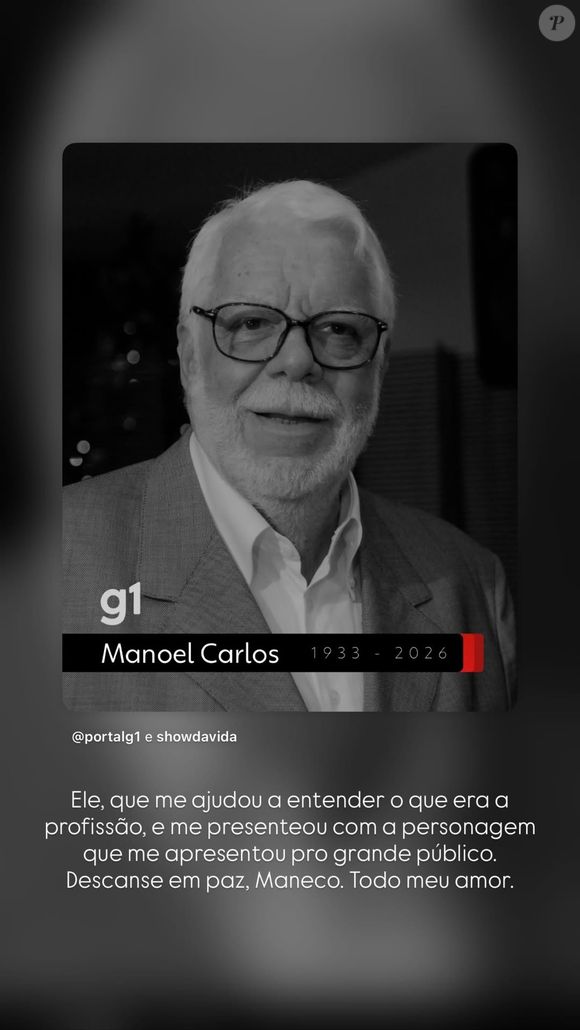 Klara Castanho também reverenciou a importância de Manoel Carlos, considerado um dos melhores autores do Brasil