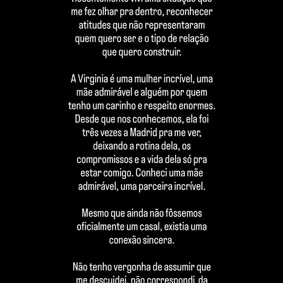 Vini Jr. surpreendeu Virgínia Fonseca com pedido de desculpas público no Instagram