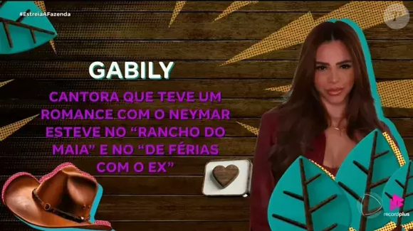 Gabily, 29 anos - Cantora e influenciadora carioca (Gabriela Batista) com milhões de seguidores, já se envolveu romanticamente com Neymar e teve treta com Anitta