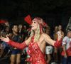 Com look vermelho, Flávia Alessandra ensaiou para o desfile de carnaval 2025 do Salgueiro