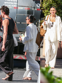 Como usar linho no Inverno? Com look todo branco e oversized, Bruna Marquezine prova a sofisticação do tecido natural em novo passeio com Shawn Mendes