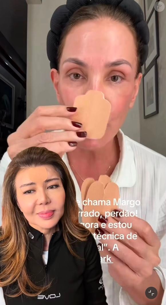 Carolina Ferraz apresentou Margot Yang nas redes sociais e afirmou que a especialista em técnicas faciais, filha de coreanos, "sabe tudo sobre Taping facial" e ensina cuidados naturais para a pele