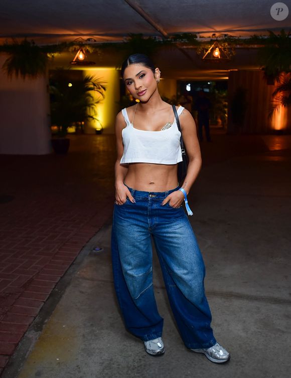 Show da Lady Gaga no Rio: Mileide Mihaile foi mais uma famosa a apostar no combo de calça wide leg e top para o show