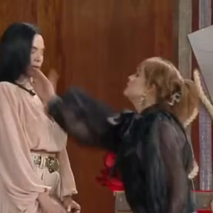 Gaby Spanic deu um tapa na cara da própria aliada, Tamires Assis, em um protesto contra a normalização da violência no programa