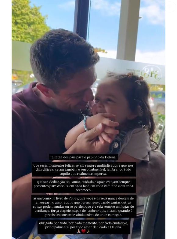 Rafael Cardoso surgiu em vídeo brincando com a filha caçula, Helena, de 2 anos