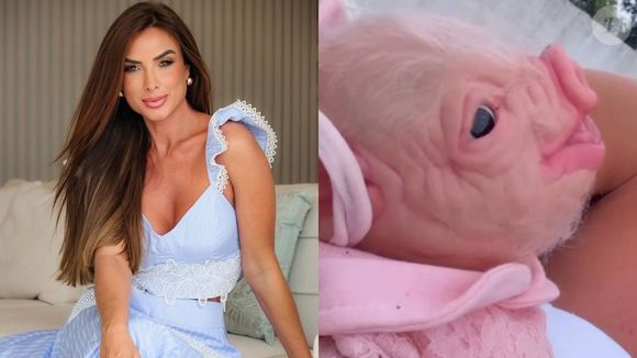 A influenciadora surpreendeu os seguidores ao exibir o 'bebê reborn suína', vestida como um bebê humano