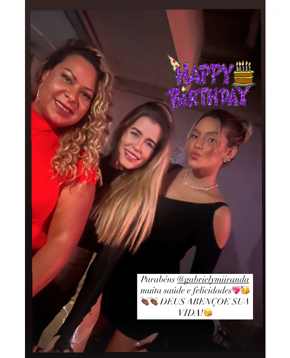 Sogra de Gabriely Miranda publicou uma foto ao seu lado a desejando feliz aniversário