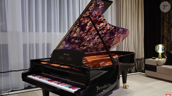 A sala conta com um piano de cauda de concerto Bösendorfer personalizado, desenvolvido em colaboração com Ferris Rafauli e o artista japonês Takashi Murakami