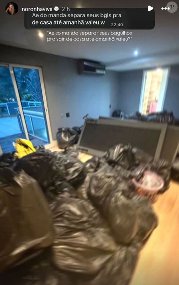 Vivi Noronha mostrou uma mensagem de Poze do Rodo mandando ela sair de casa