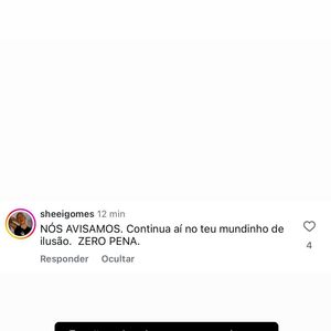 Além do pronunciamento, Marcela também expôs o comentário polêmico de um internauta sobre seu relacionamento