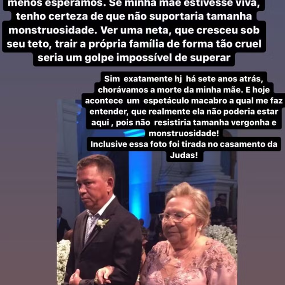 Rayssa Ângelo, outra tia de Camila Ângelo, esculachou a sobrinha nas redes sociais e chamou o casamento de ‘espetáculo macabro’