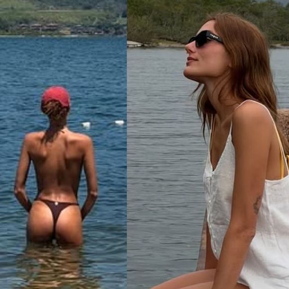 Sasha Meneghel agitou a web ao postar fotos de biquíni fio-dental