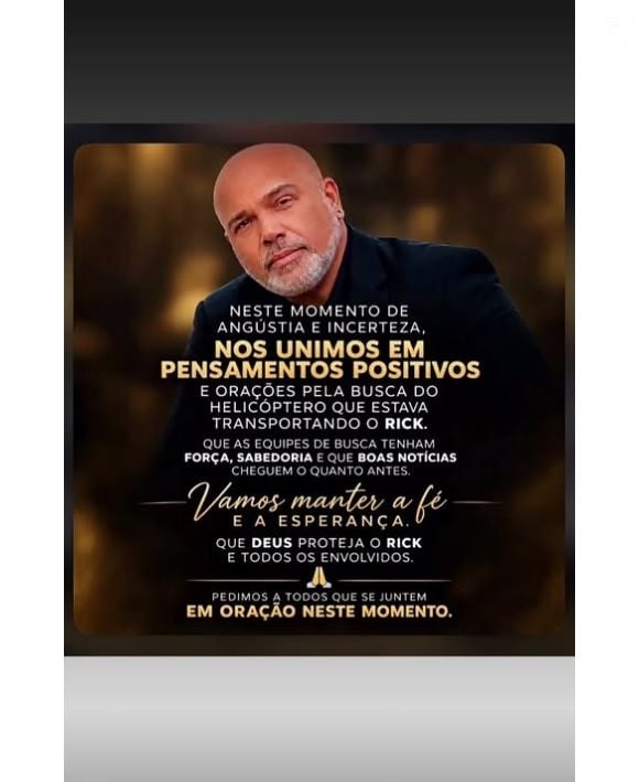 Com Rick desaparecido, Renner postou mensagem pedindo orações para o parceiro de dupla sertaneja ser encontrado