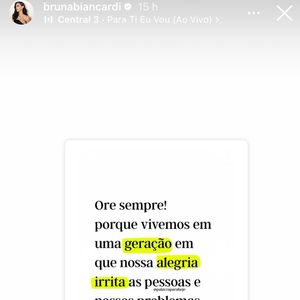 Grávida, Bruna Biancardi fez uma postagem no Instagram, onde muitos internautas entenderam como uma suposta indireta.