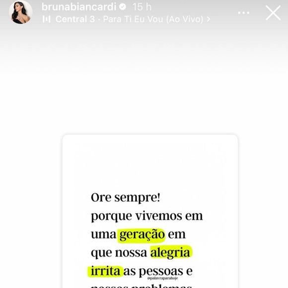 Grávida, Bruna Biancardi fez uma postagem no Instagram, onde muitos internautas entenderam como uma suposta indireta.