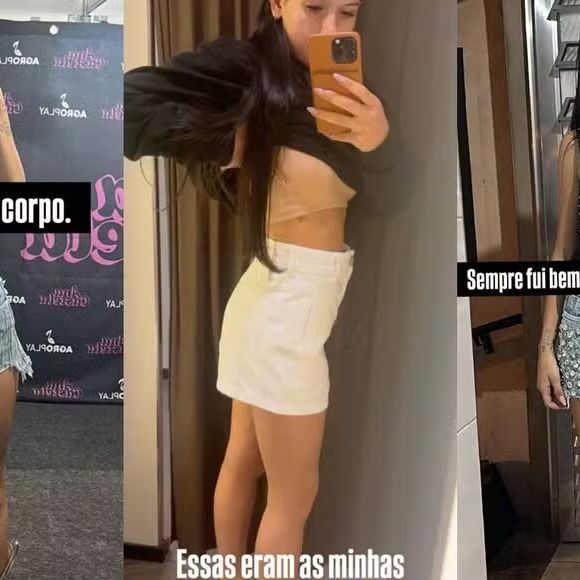Ana Castela começou mostrando como era seu corpo antes dos exercícios físicos