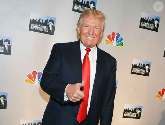 2012: Donald Trump na coletiva de imprensa do seu programa 'Celebrity Apprentice All Stars'