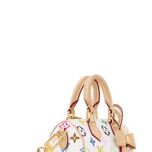 Para completar o look, Rafa Justus carregou uma bolsa da Louis Vuitton. O modelo é semelhante à LV x TM Nano Speedy, versão compacta da Speedy que traz monograma, detalhes em couro natural e acabamento dourado