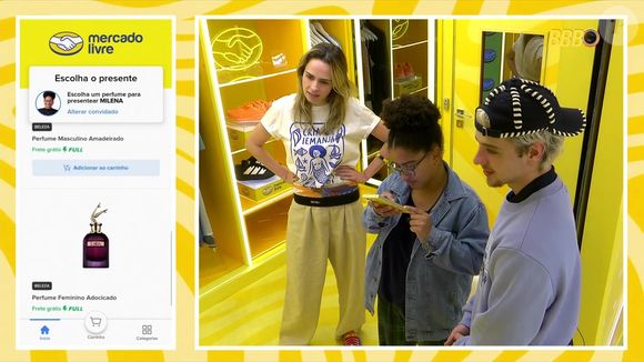 Em dinâmica de patrocinador no 'BBB 26', Milena escolheu por Juliano Floss o próprio nome para ganhar um perfume