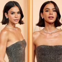 O power bob Bruna Marquezine no Oscar 2026 com mood da década de 90 e acabamento polido: quanto custa copiar em casa o cabelo da atriz? Um raio-x dos produtos de luxo usados