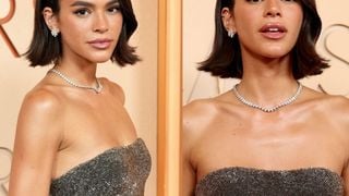 O power bob Bruna Marquezine no Oscar 2026 com mood da década de 90 e acabamento polido: quanto custa copiar em casa o cabelo da atriz? Um raio-x dos produtos de luxo usados