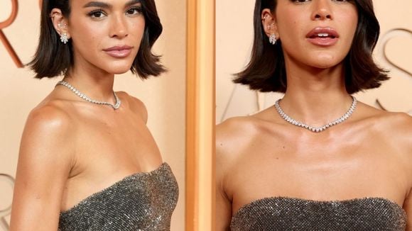 O power bob Bruna Marquezine no Oscar 2026 com mood da década de 90 e acabamento polido: quanto custa copiar em casa o cabelo da atriz? Um raio-x dos produtos de luxo usados