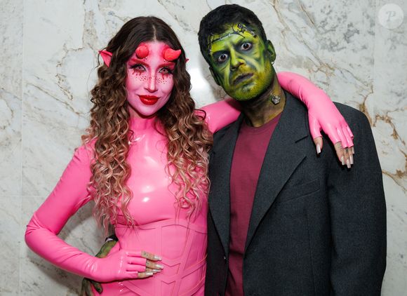 Com a namorada, Bianca Andrade, Diego Cruz se fantasiou de Frankenstein