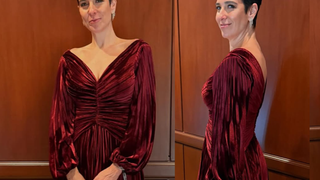 Classuda! Esposa de William Bonner, Natasha Dantas aposta em vestido de veludo vinho para prestigiar o maridão no Emmy Internacional 2025