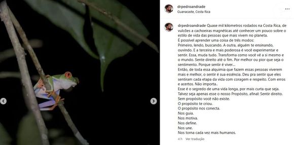 ... foi a mesma mostrada por Pedro Andrade em seu Instagram!