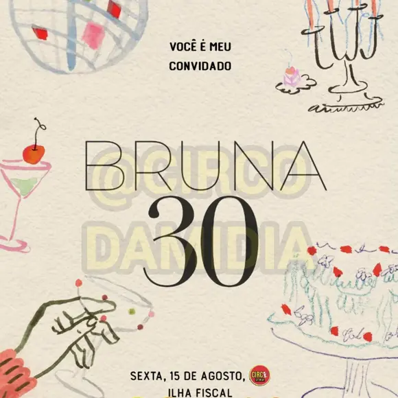 A página do Instagram 'Circo da Mídia' divulgou o convite da festa de aniversário de Bruna Marquezine e a simplicidade chamou atenção