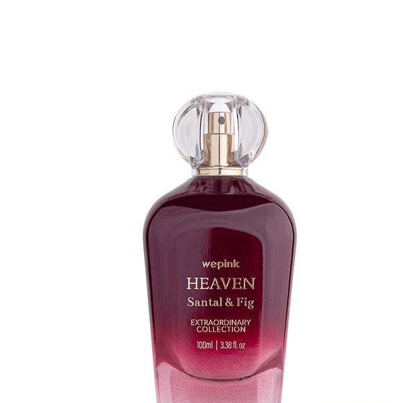 O Heaven Santal & Fig, da WePink, apresenta notas que também aparecem em NERO, como cardamomo, figo, cedro, sândalo e almíscar, em uma composição amadeirada