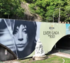 Lady Gaga: foto da cantora foi colocada no painel de 74,5 metros instalado no Túnel Engenheiro Coelho Cintra, que liga Botafogo a Copacabana