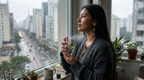 O acorde de chuva é um dos elementos centrais do Amyi 7.26, perfume nacional inspirado na Amazônia paraense. Segundo a descrição da marca, as notas verdes, aromáticas e florais evocam a umidade carregada pelo vento e o frescor que antecede uma tempestade
