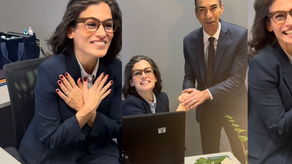 Novo âncora do 'JN', César Tralli ganha presente carinhoso de Renata Vasconcellos em estreia - e detalhe na surpresa prova conexão dos dois