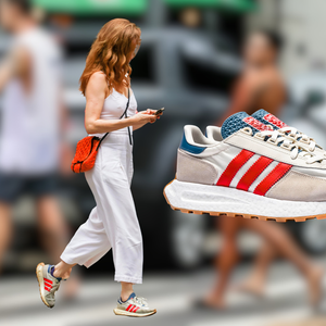 Esse tênis Adidas vintage da atriz Camila Morgado em dia de chuva no Rio é a solução para pés estilosos no frio: veja um raio-x do calçado